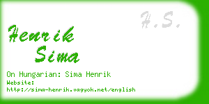 henrik sima business card
